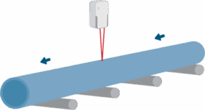 Graphic showing an industrial tube being measured.