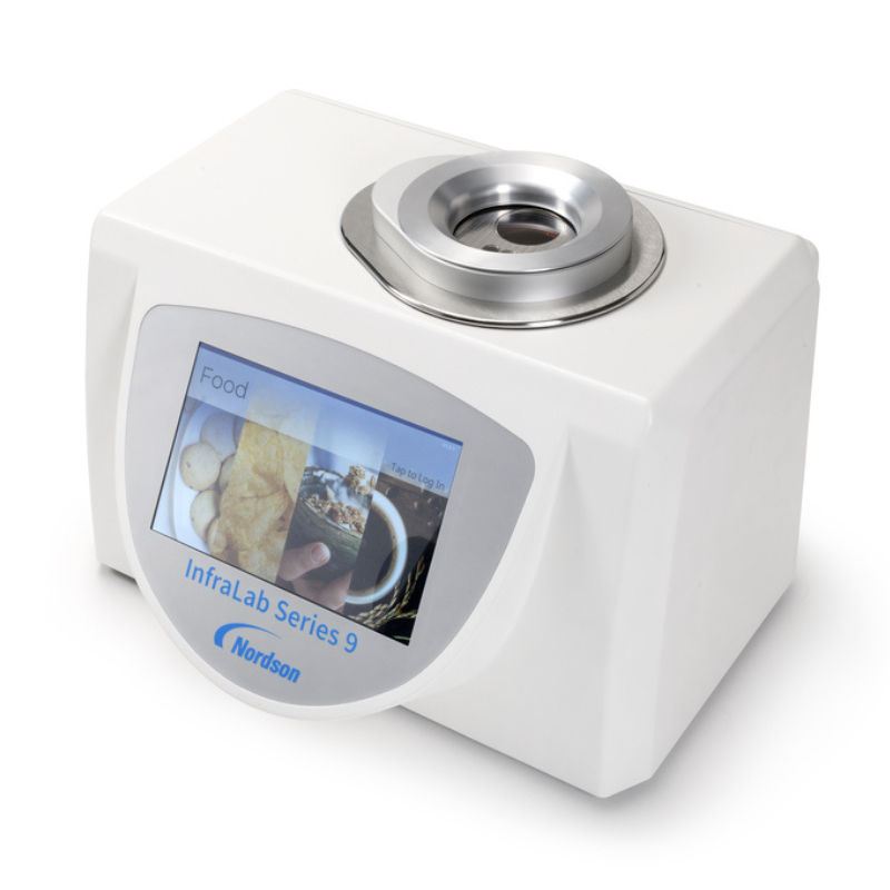 Nordson Infralab Top Loader Analyser with welcome screen and nothing in the analyser