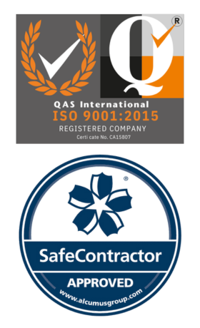 ISO 9001:2015 and SafeContractor logos
